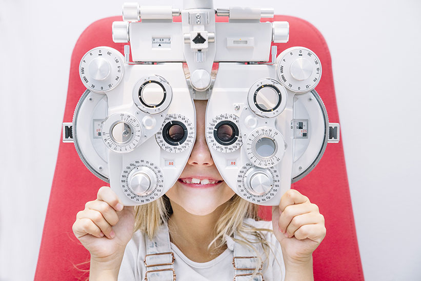 Child getting an eye test