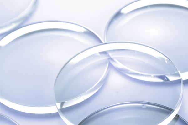 Picture of optical lenses on the white background