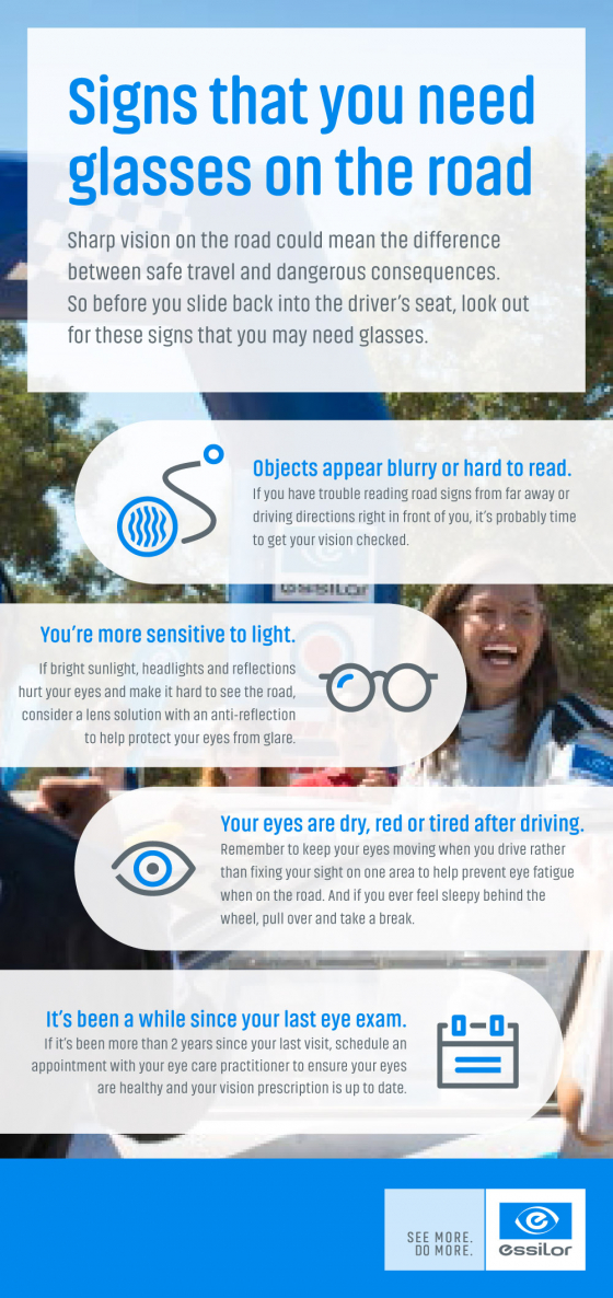 Signs that you need glasses on the road infographic