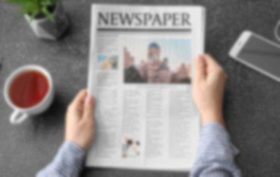 Blurred newspaper due to presbyopia